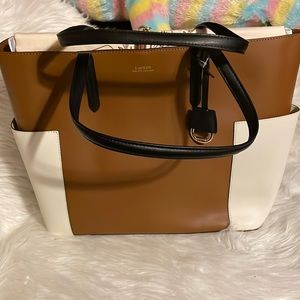 Lauren Ralph Lauren tote bag brown-cream color